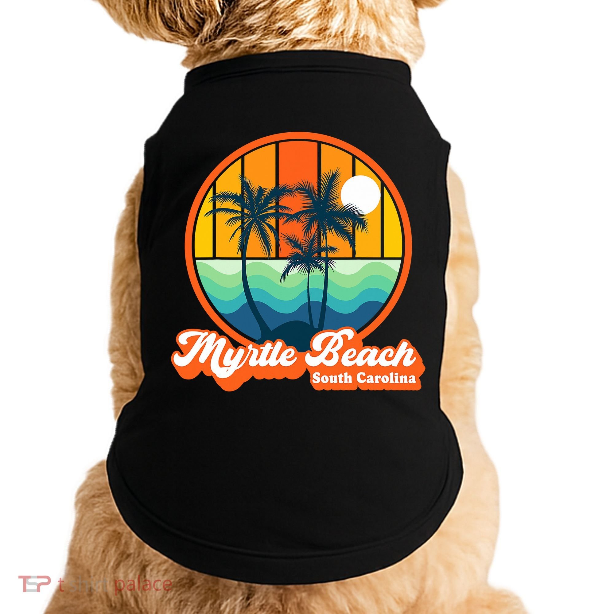 Retro Myrtle Beach South Carolina Summer 90s Beach Souvenirs Doggie Tank