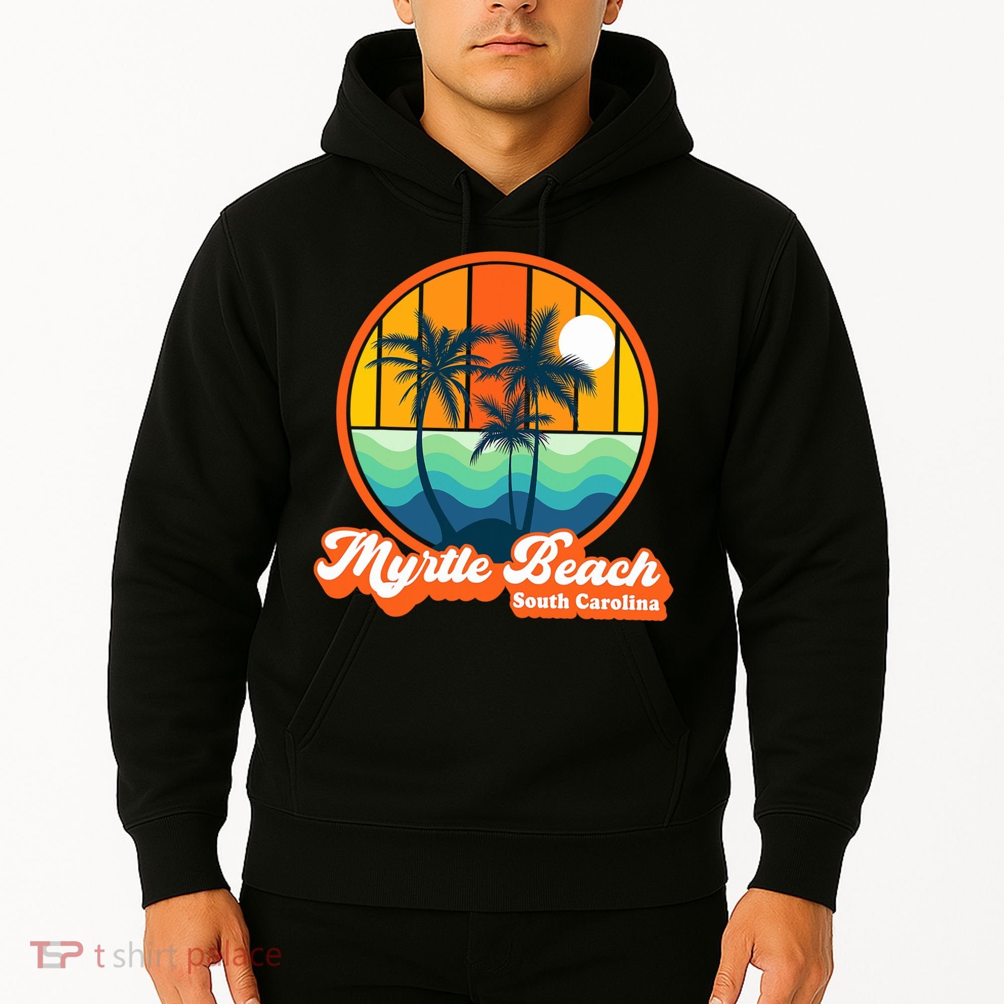 Retro Myrtle Beach South Carolina Summer 90s Beach Souvenirs Hoodie