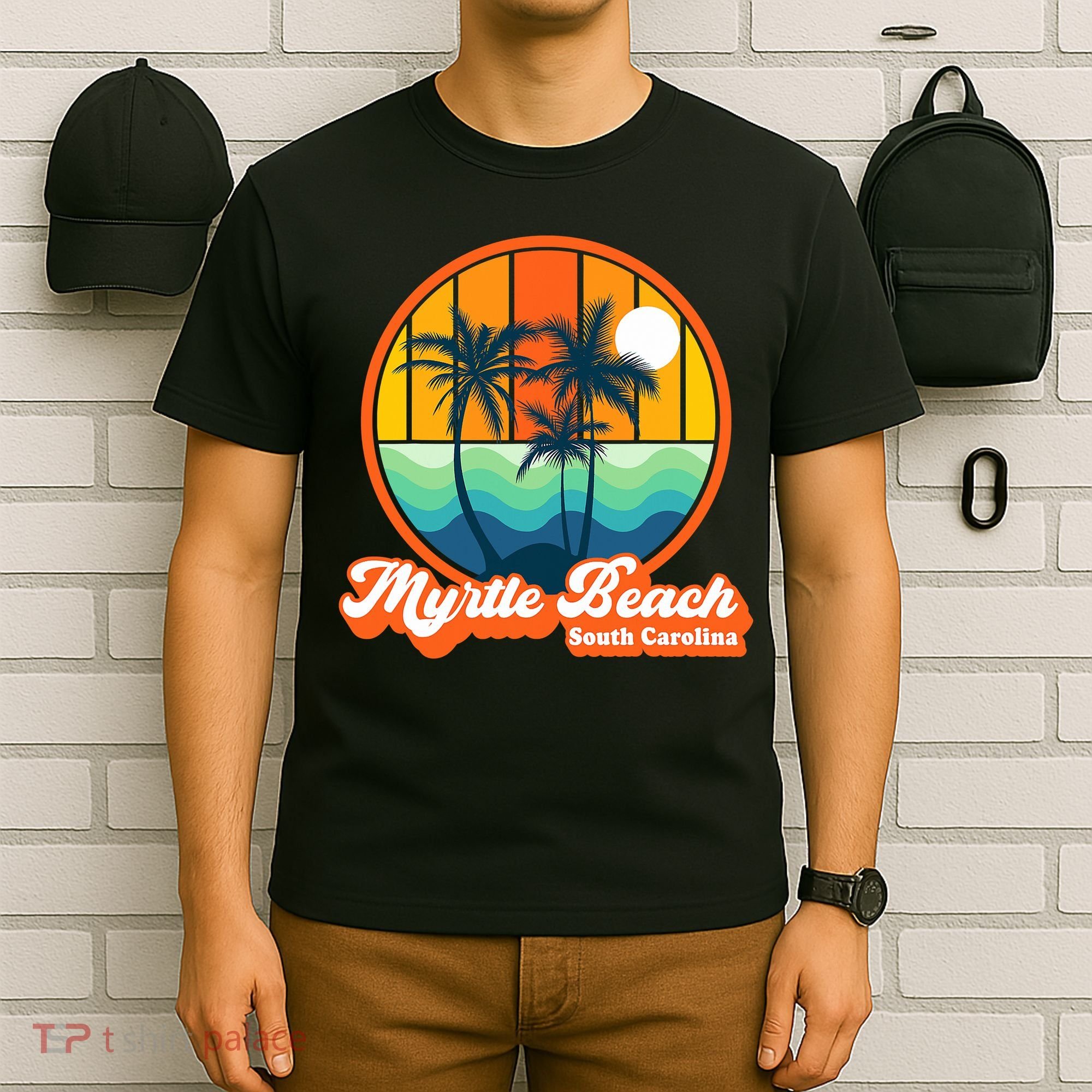 Retro Myrtle Beach South Carolina Summer 90s Beach Souvenirs T-Shirt