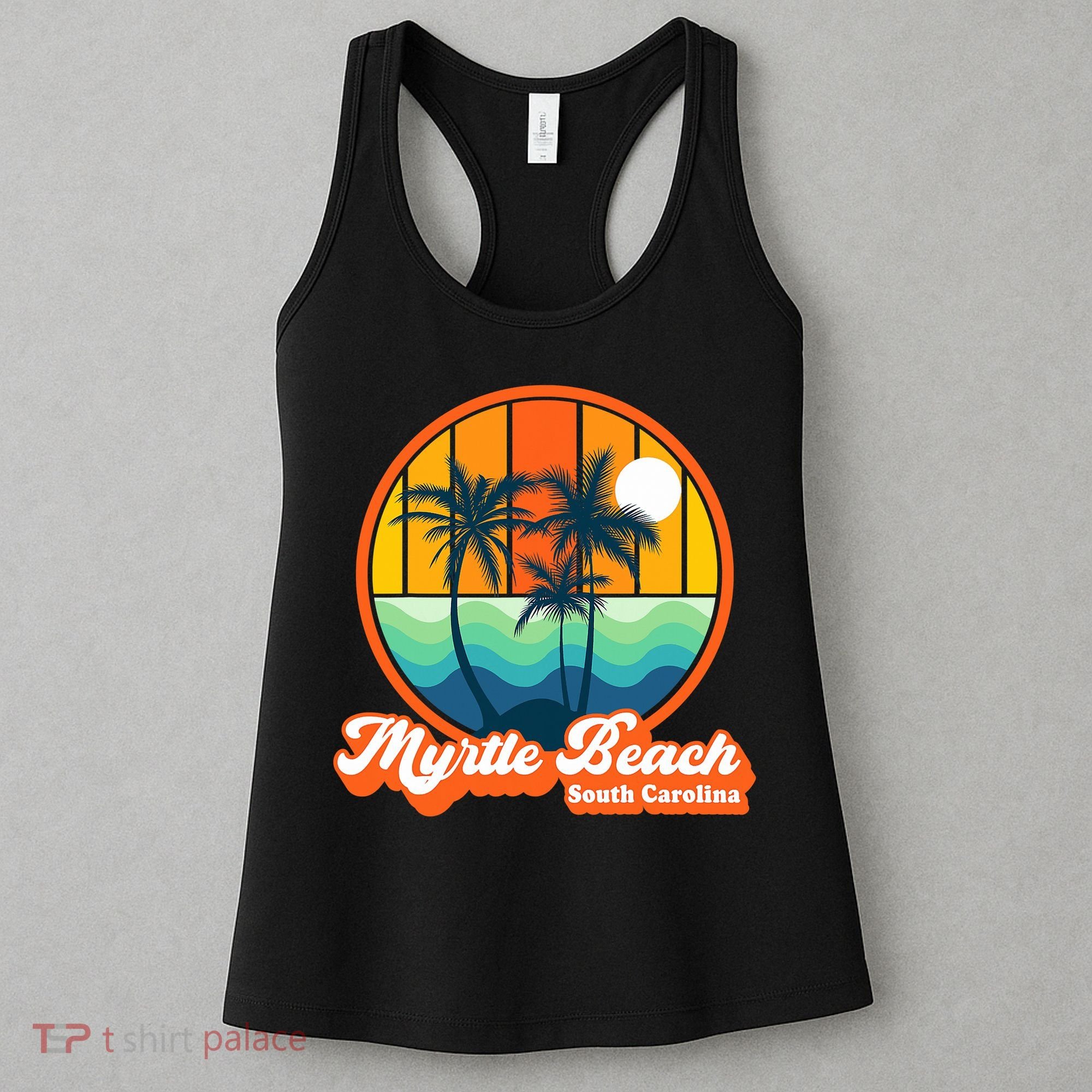 Retro Myrtle Beach South Carolina Summer 90s Beach Souvenirs Women's Tank Top