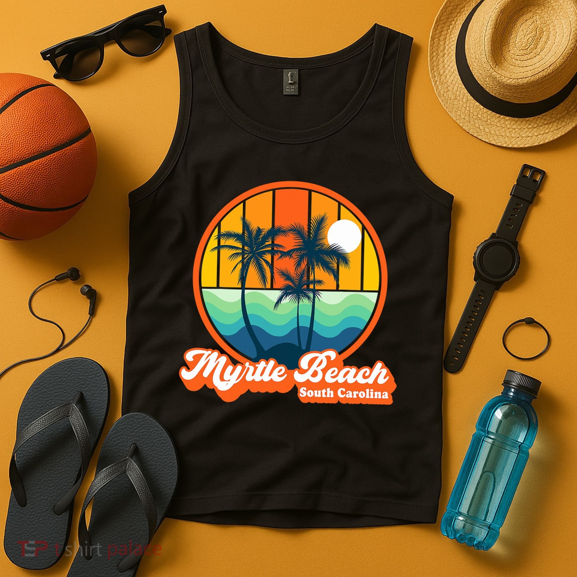 Retro Myrtle Beach South Carolina Summer 90s Beach Souvenirs Tank Top