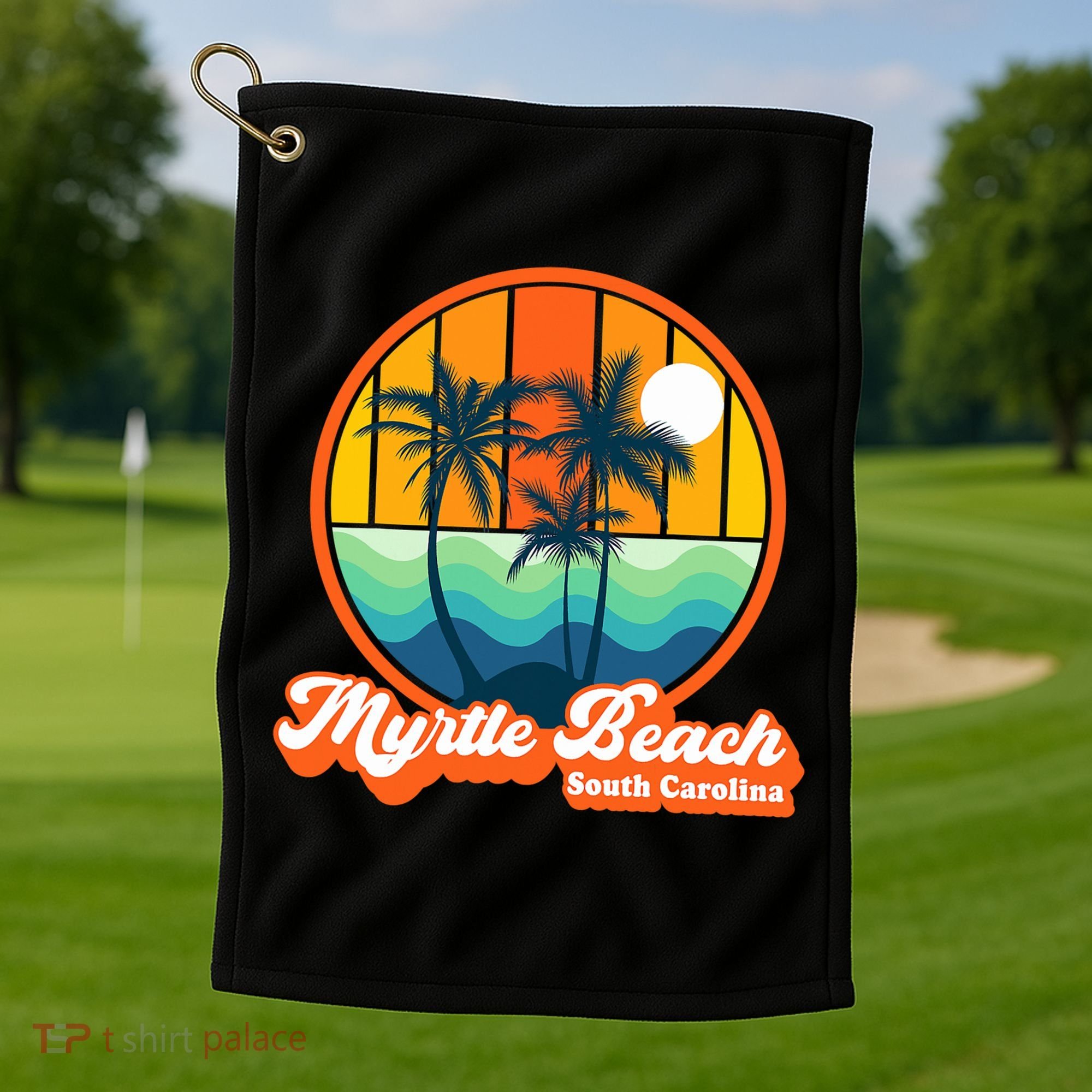 Retro Myrtle Beach South Carolina Summer 90s Beach Souvenirs Golf Towel