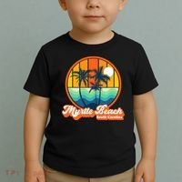Retro Myrtle Beach South Carolina Summer 90s Beach Souvenirs Toddler T-Shirt thumb 2