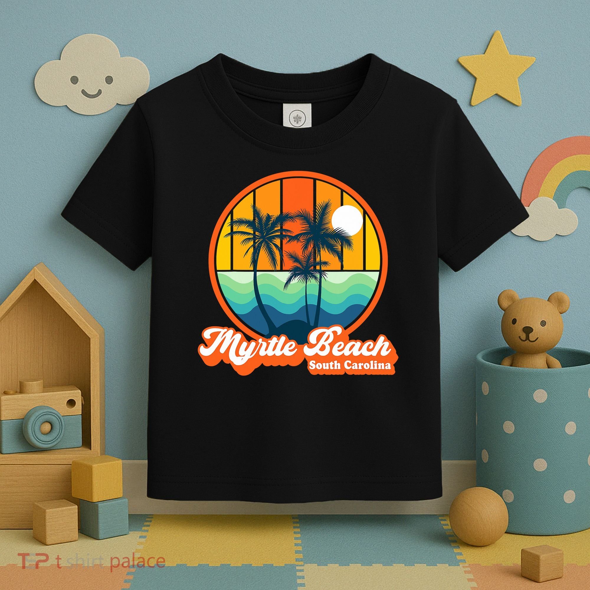 Retro Myrtle Beach South Carolina Summer 90s Beach Souvenirs Toddler T-Shirt