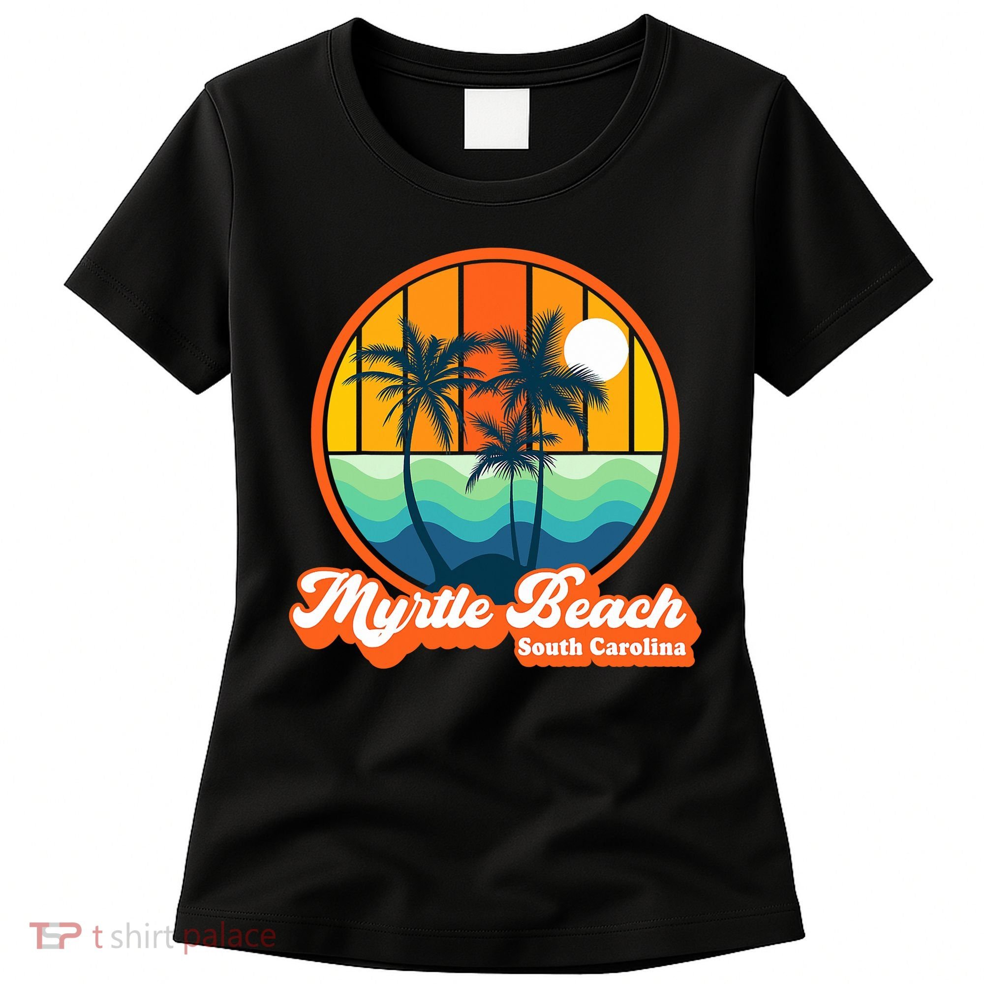 Retro Myrtle Beach South Carolina Summer 90s Beach Souvenirs Women's T-Shirt