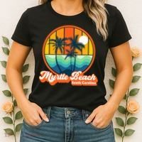 Retro Myrtle Beach South Carolina Summer 90s Beach Souvenirs Women's T-Shirt thumb 2
