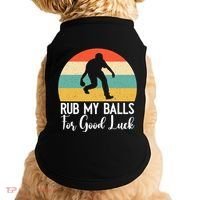 Rub My Balls For Good Luck Funny Bocce Ball Gift Doggie Tank thumb 0