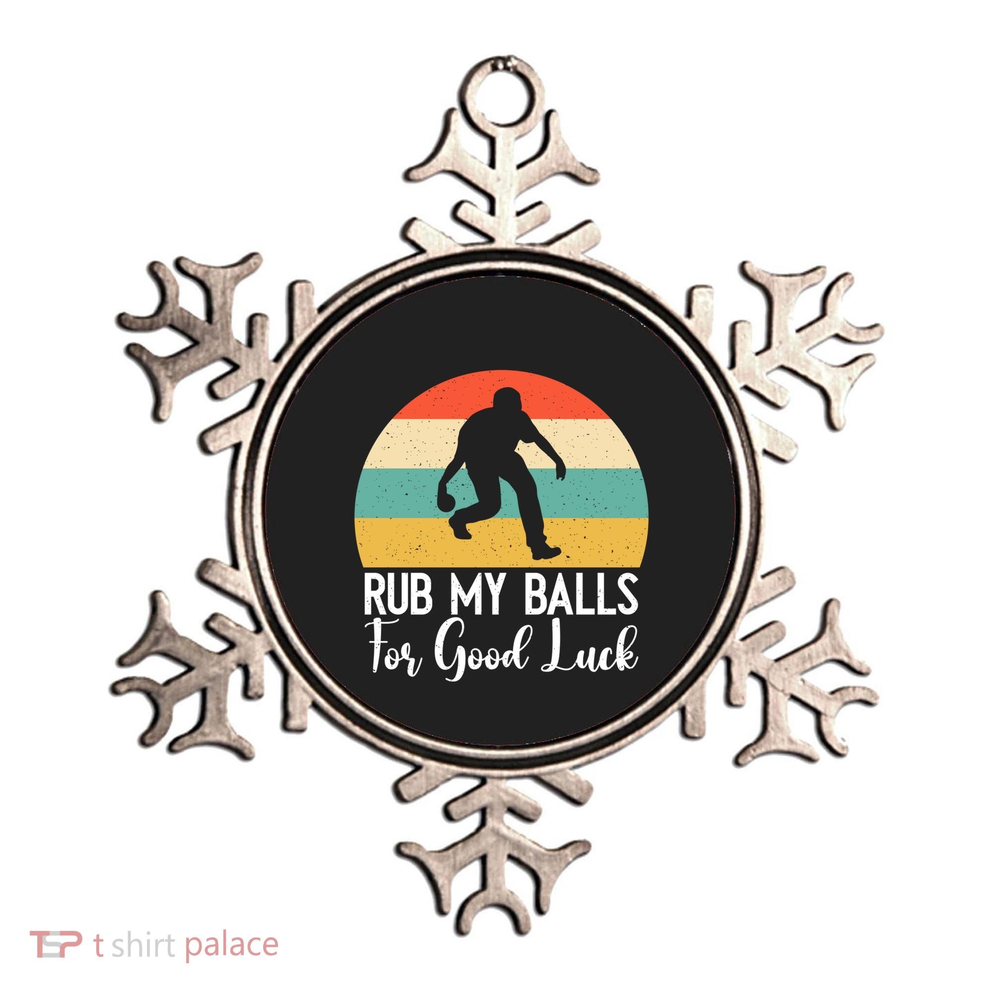 Rub My Balls For Good Luck Funny Bocce Ball Gift Ornament