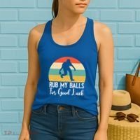 Rub My Balls For Good Luck Funny Bocce Ball Gift Women's Tank Top thumb 2