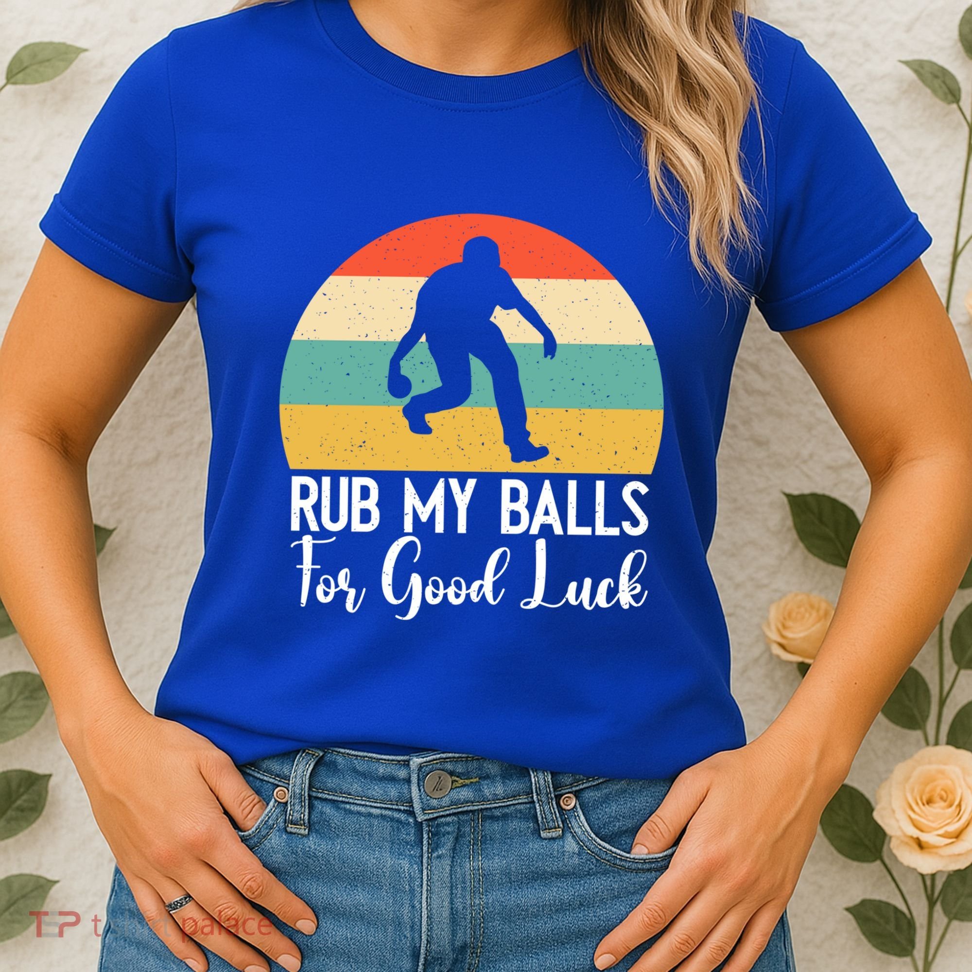 Rub My Balls For Good Luck Funny Bocce Ball Gift Women's T-Shirt