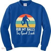 Rub My Balls For Good Luck Funny Bocce Ball Gift Kids Sweatshirt thumb 0