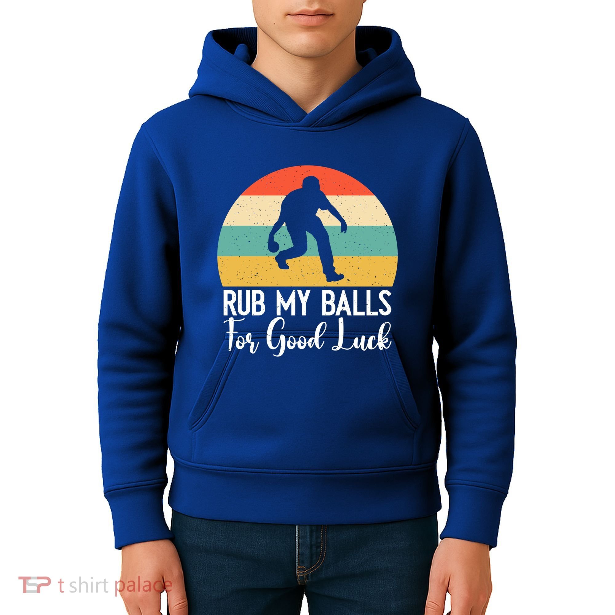 Rub My Balls For Good Luck Funny Bocce Ball Gift Kids Hoodie