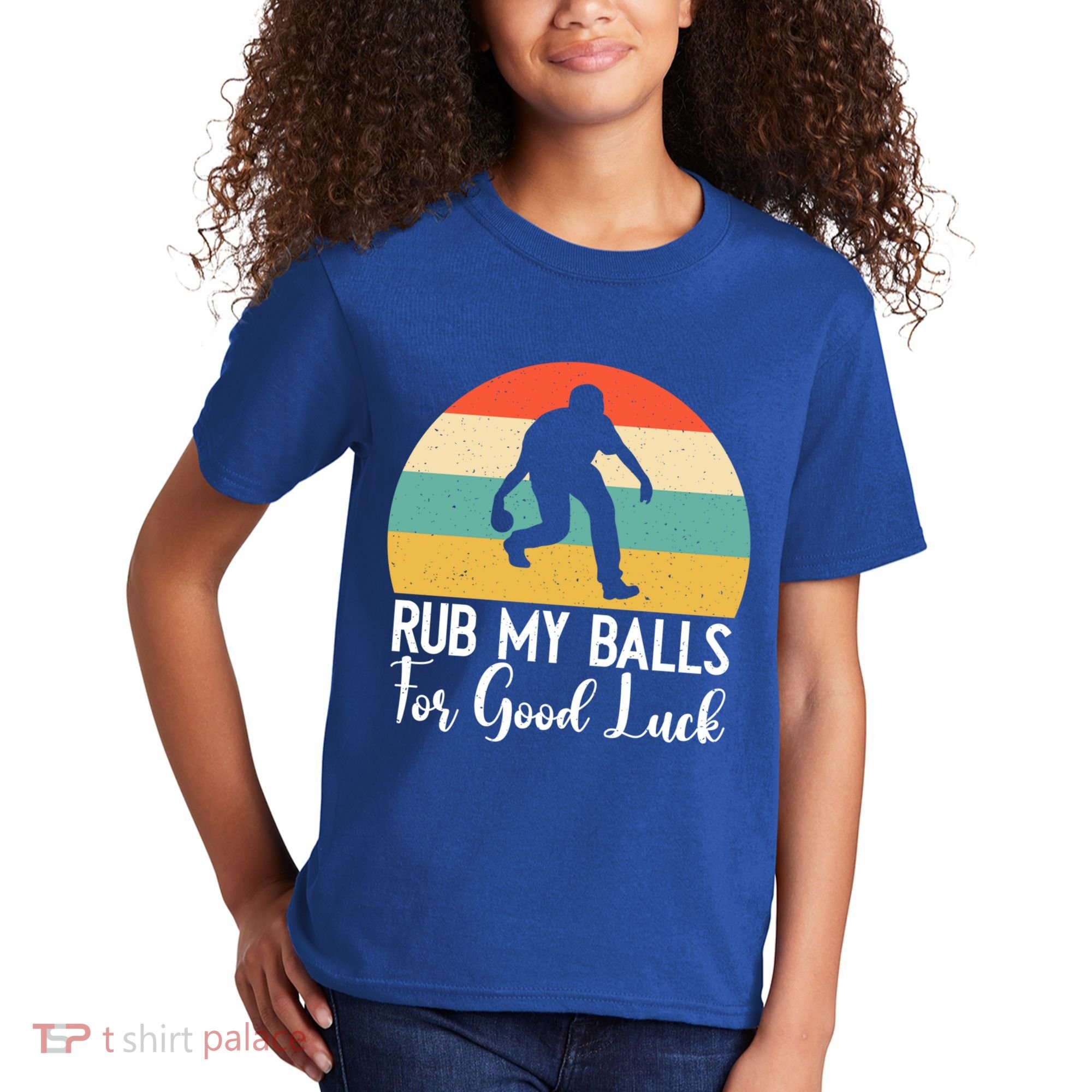Rub My Balls For Good Luck Funny Bocce Ball Gift Kids T-Shirt