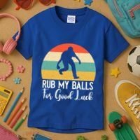 Rub My Balls For Good Luck Funny Bocce Ball Gift Kids T-Shirt thumb 3