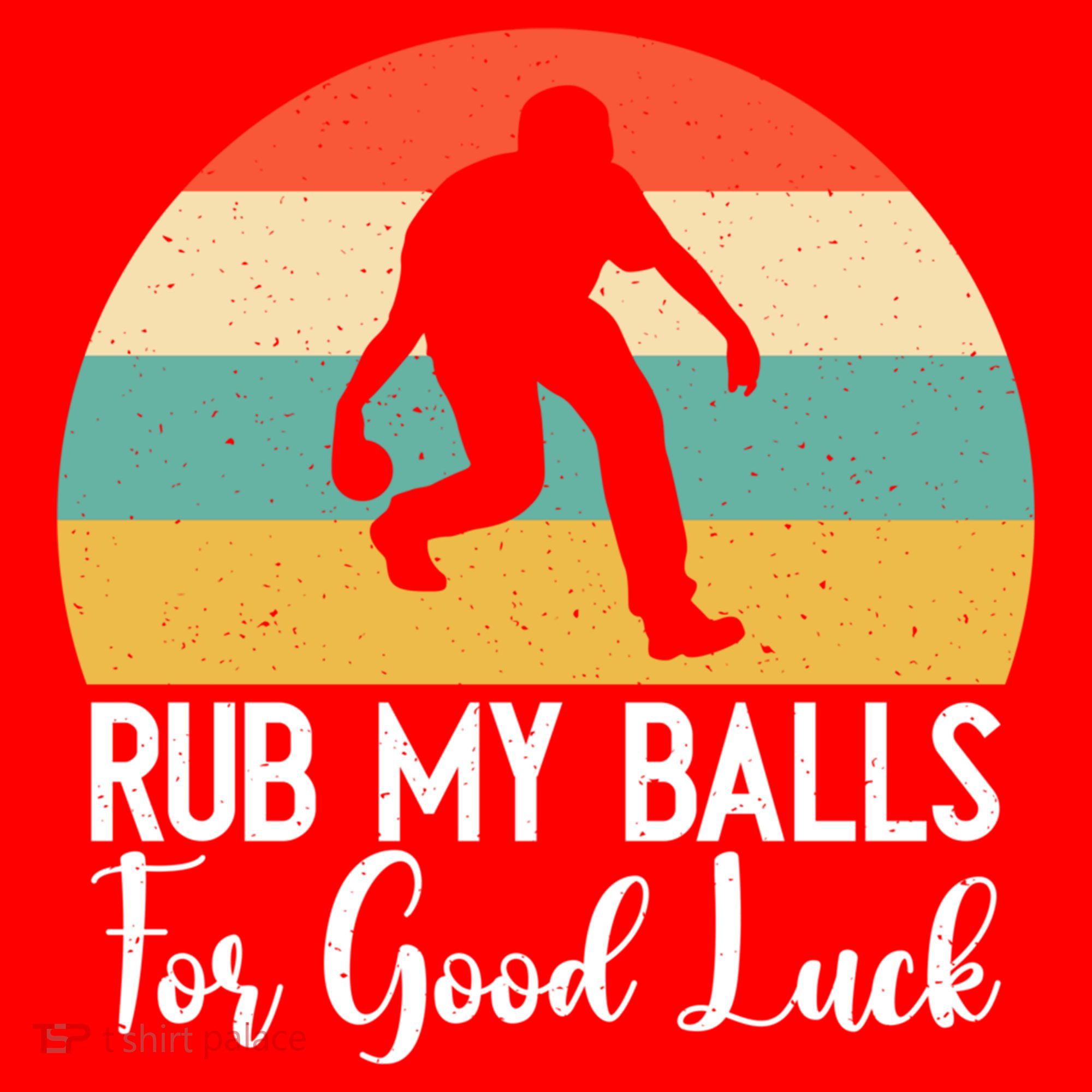 Rub My Balls For Good Luck Funny Bocce Ball Gift Santa Hat
