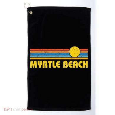 Retro Myrtle Beach Sunset Vintage Throwback Golf Towel
