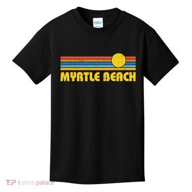 Retro Myrtle Beach Sunset Vintage Throwback Kids T-Shirt