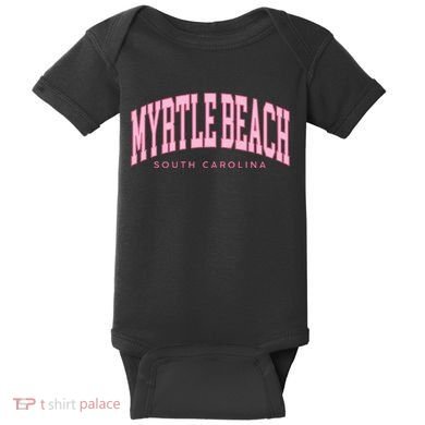 Retro Myrtle Beach South Carolina Beach Summer Baby Bodysuit