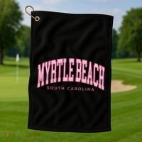 Retro Myrtle Beach South Carolina Beach Summer Golf Towel thumb 1
