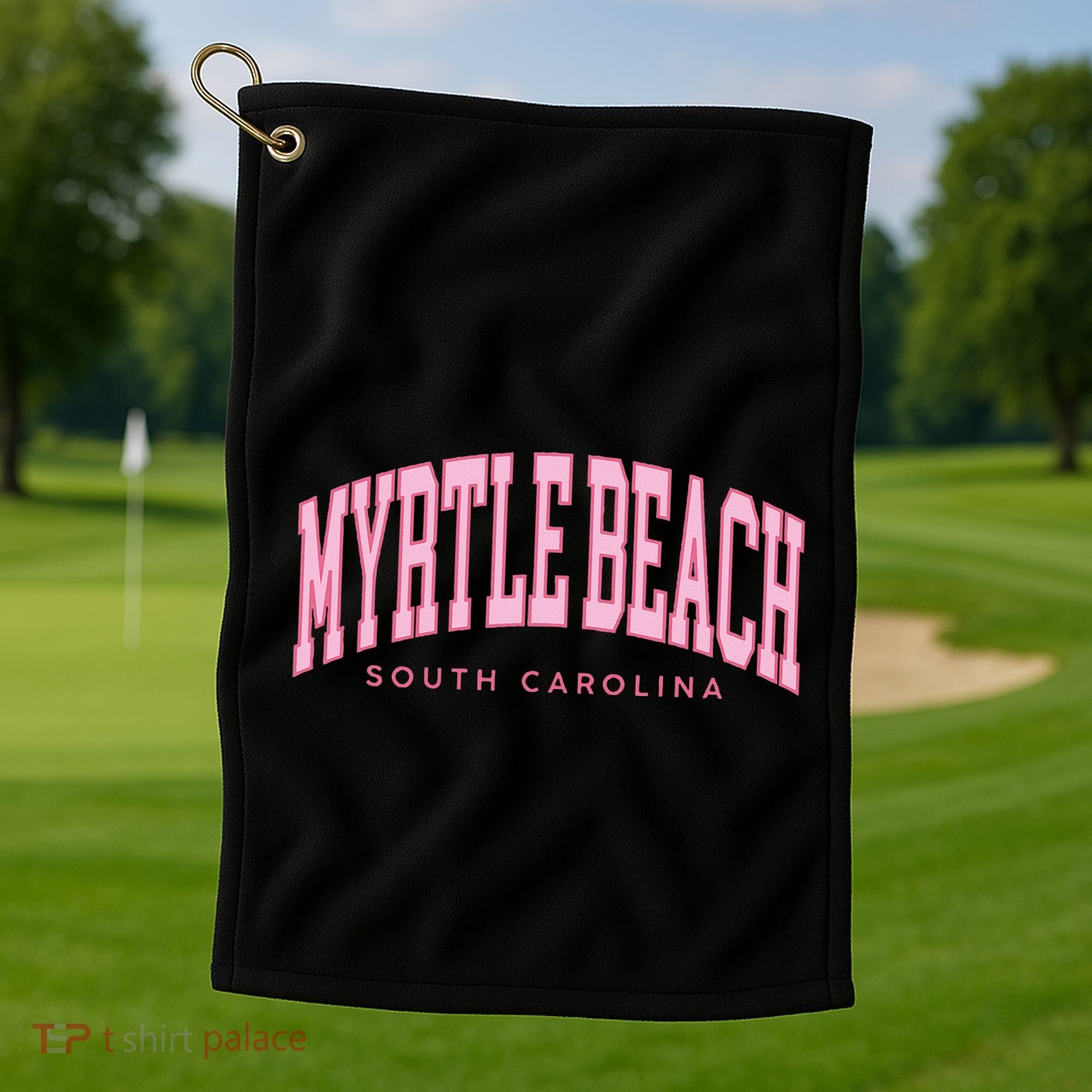 Retro Myrtle Beach South Carolina Beach Summer Golf Towel