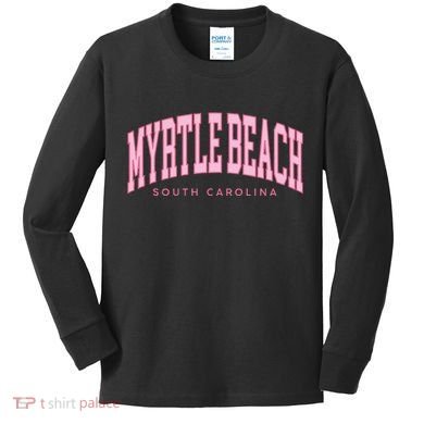 Retro Myrtle Beach South Carolina Beach Summer Kids Long Sleeve Shirt