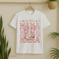 Rodeo Mama Boots Coquette Cow Girl Birthday Party T-Shirt thumb 2