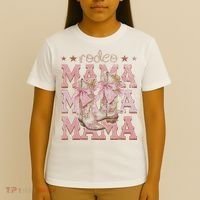 Rodeo Mama Boots Coquette Cow Girl Birthday Party T-Shirt thumb 4