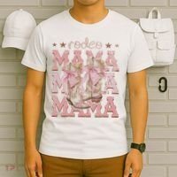 Rodeo Mama Boots Coquette Cow Girl Birthday Party T-Shirt thumb 6