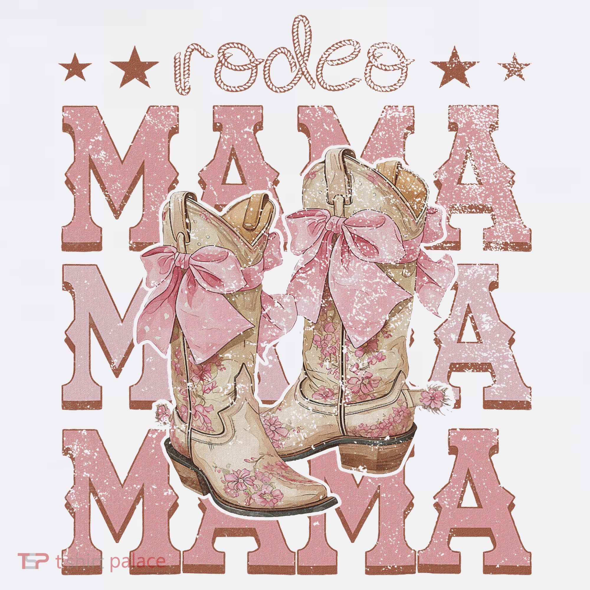 Rodeo Mama Boots Coquette Cow Girl Birthday Party T-Shirt