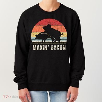 Retro Makin Bacon Pork Bacon Women's Sweatshirt