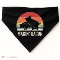 Retro Makin Bacon Pork Bacon USA-Made Doggie Bandana thumb 0
