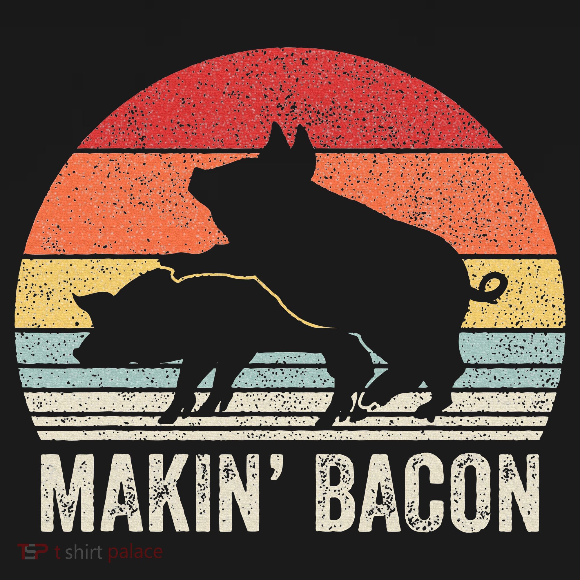 Retro Makin Bacon Pork Bacon USA-Made Doggie Bandana