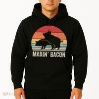 Retro Makin Bacon Pork Bacon Hoodie thumb 2