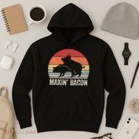 Retro Makin Bacon Pork Bacon Hoodie thumb 3