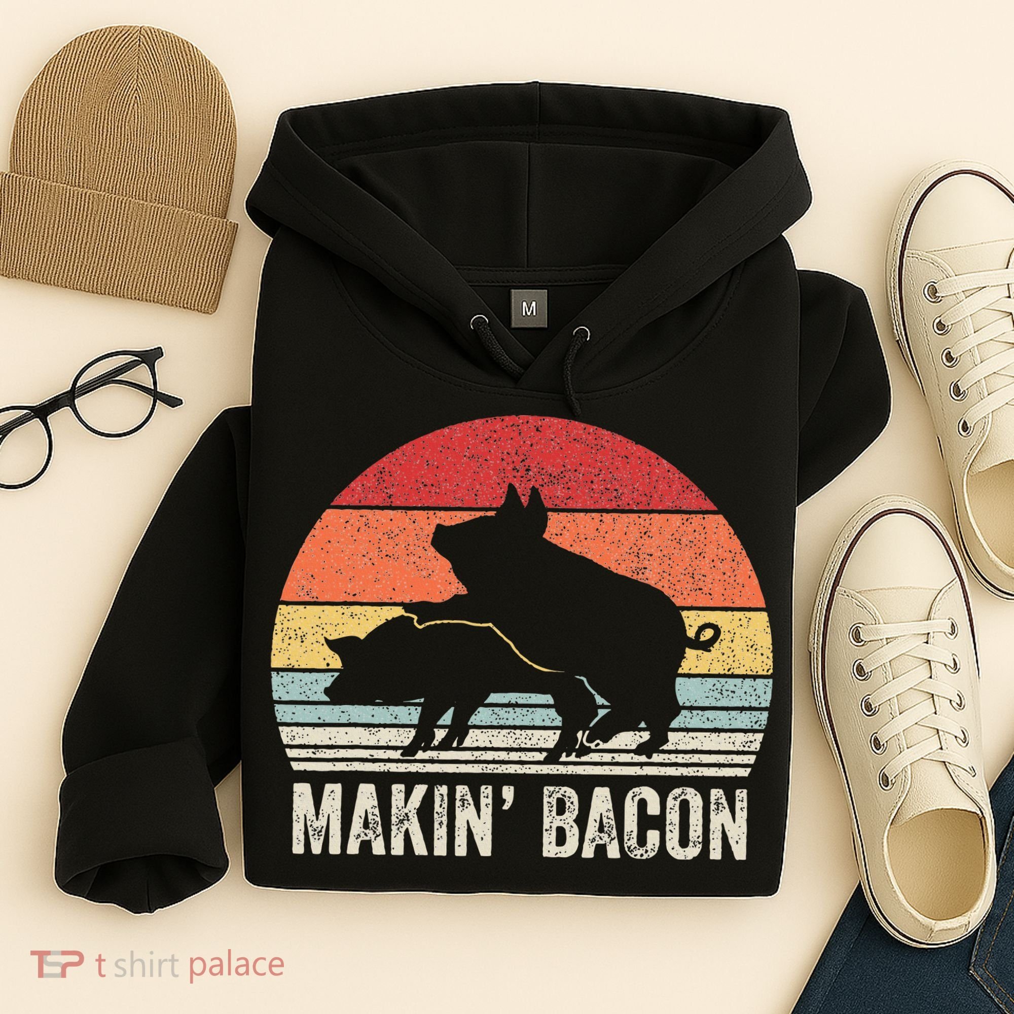 Retro Makin Bacon Pork Bacon Hoodie