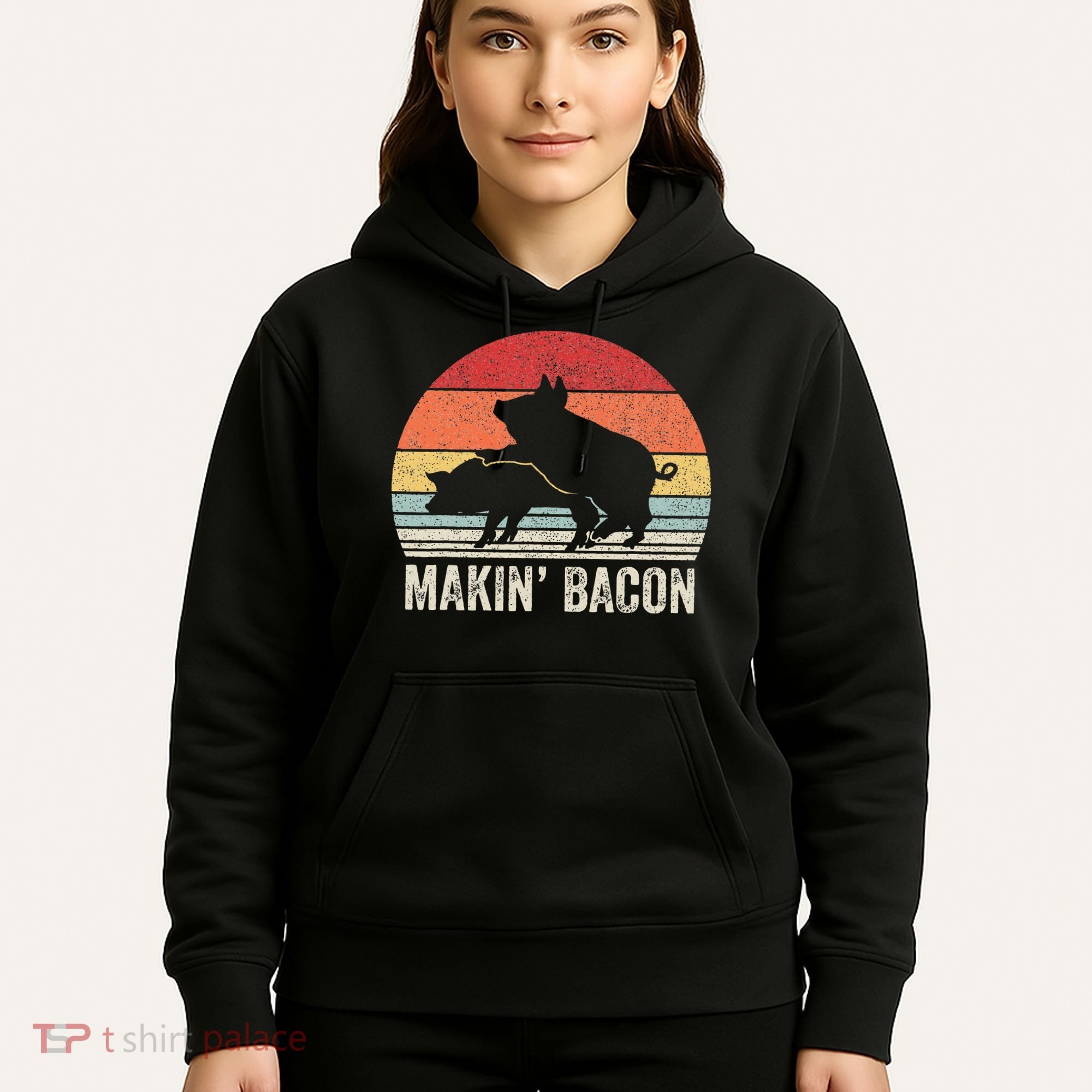 Retro Makin Bacon Pork Bacon Hoodie