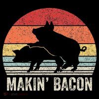 Retro Makin Bacon Pork Bacon Backpack thumb 2