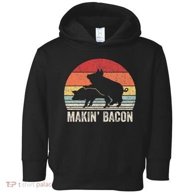 Retro Makin Bacon Pork Bacon Toddler Hoodie