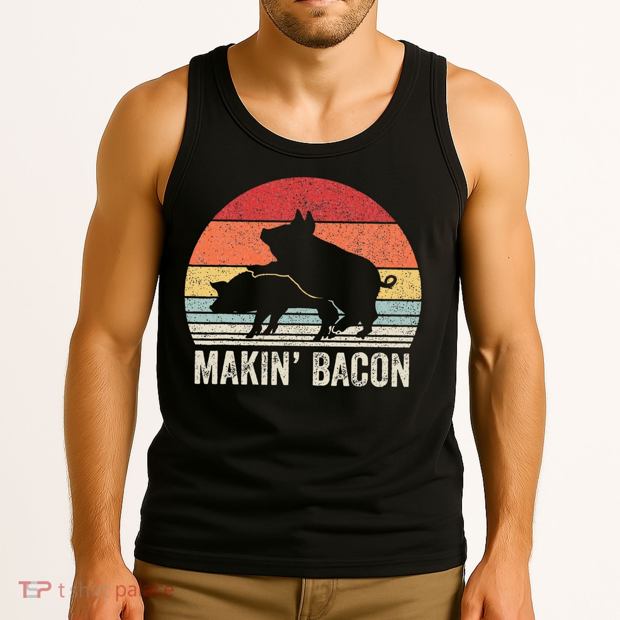 Retro Makin Bacon Pork Bacon Tank Top