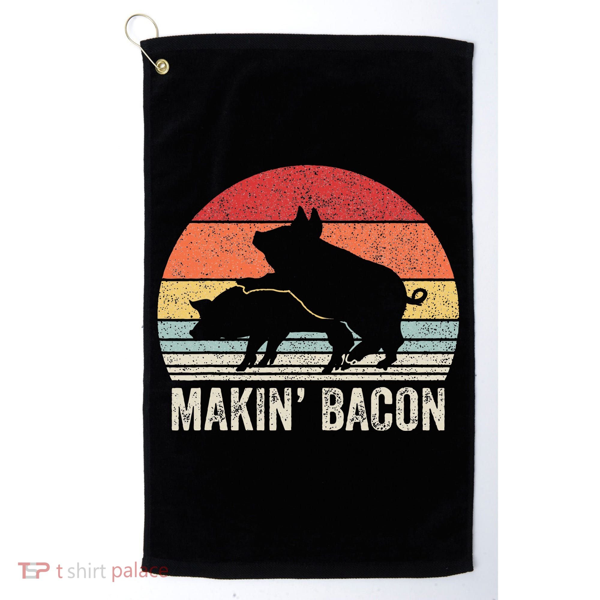 Retro Makin Bacon Pork Bacon Golf Towel