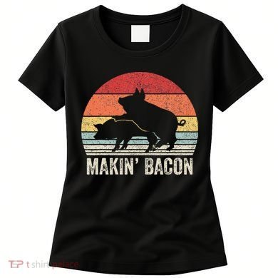 Retro Makin Bacon Pork Bacon Women's T-Shirt