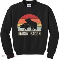 Retro Makin Bacon Pork Bacon Kids Sweatshirt thumb 0