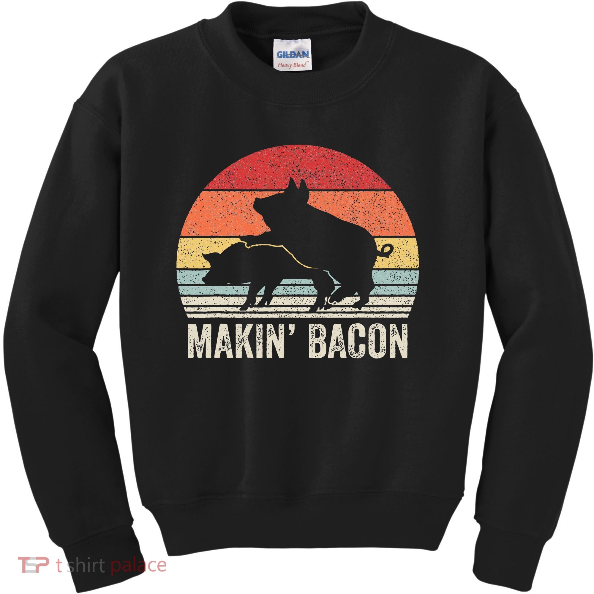 Retro Makin Bacon Pork Bacon Kids Sweatshirt