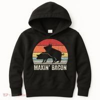 Retro Makin Bacon Pork Bacon Kids Hoodie thumb 0