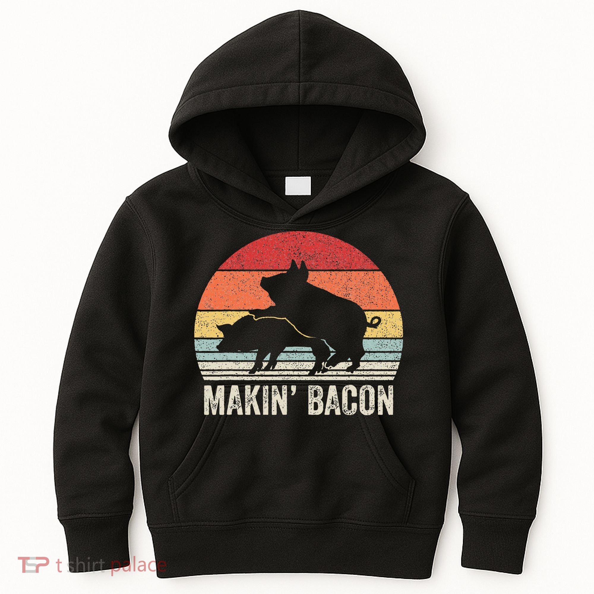 Retro Makin Bacon Pork Bacon Kids Hoodie