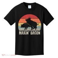 Retro Makin Bacon Pork Bacon Kids T-Shirt thumb 0