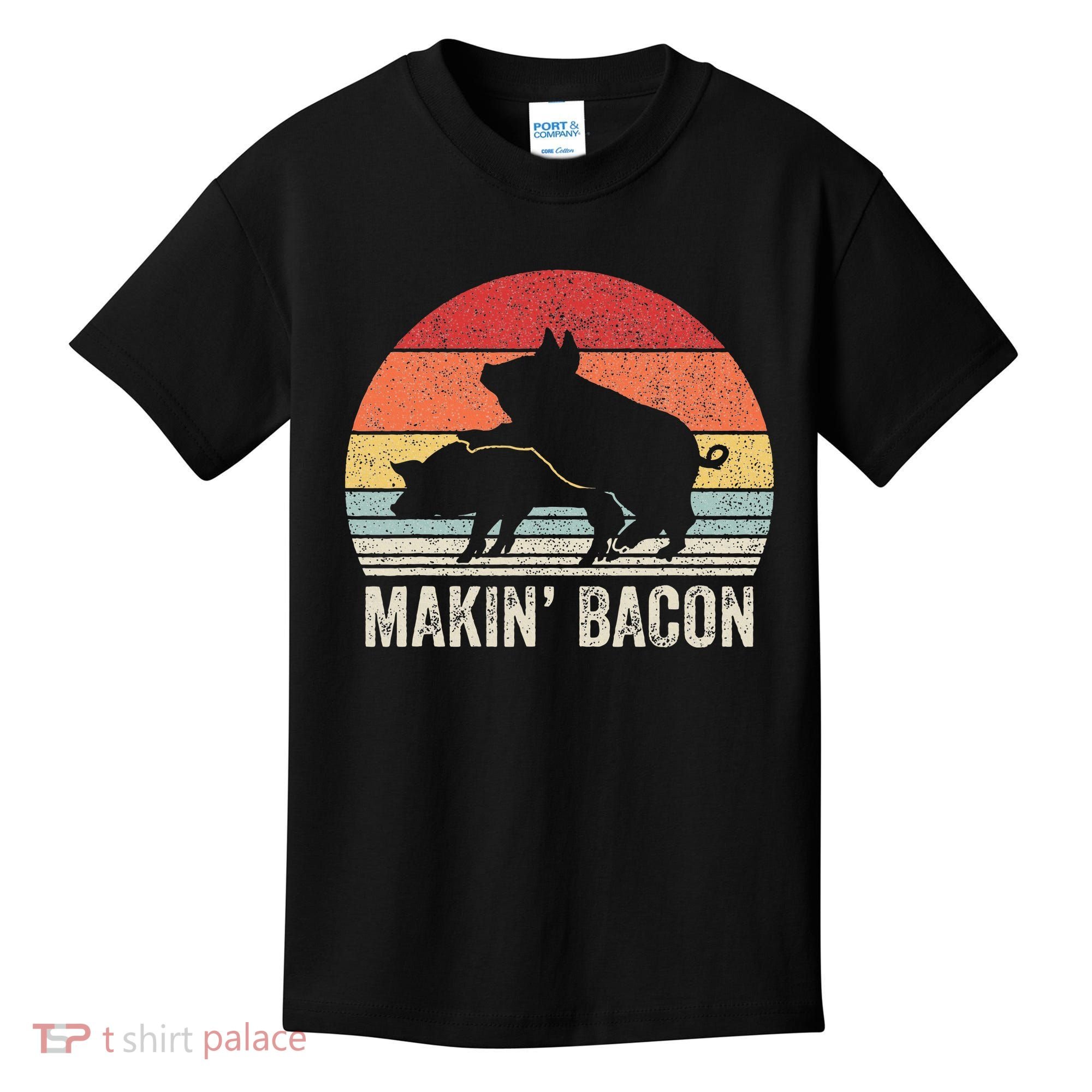 Retro Makin Bacon Pork Bacon Kids T-Shirt