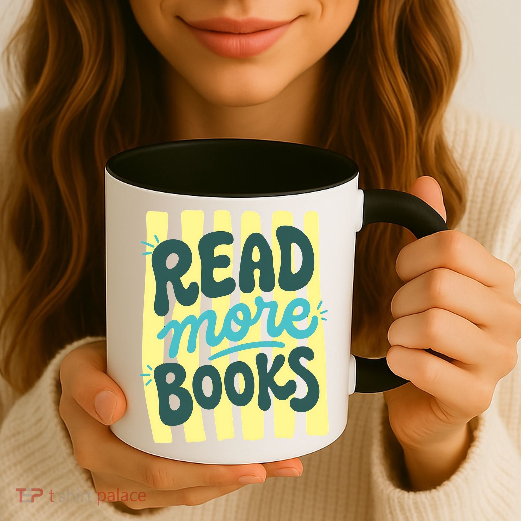 Read More Books Stripes Bookish Gift Coffee Mug