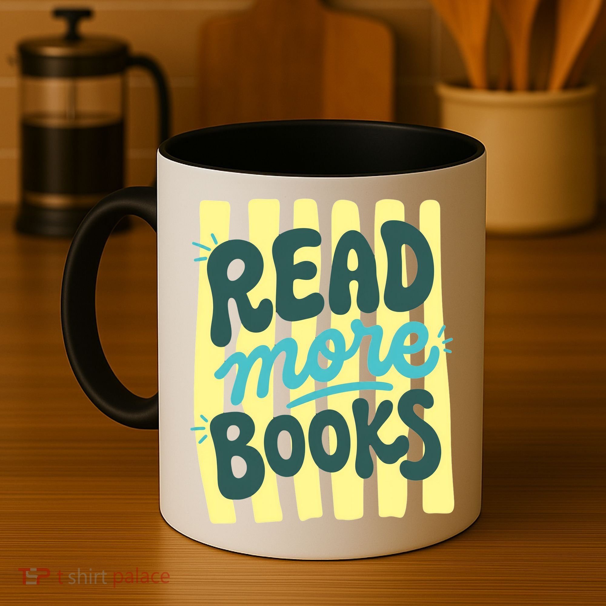 Read More Books Stripes Bookish Gift Coffee Mug