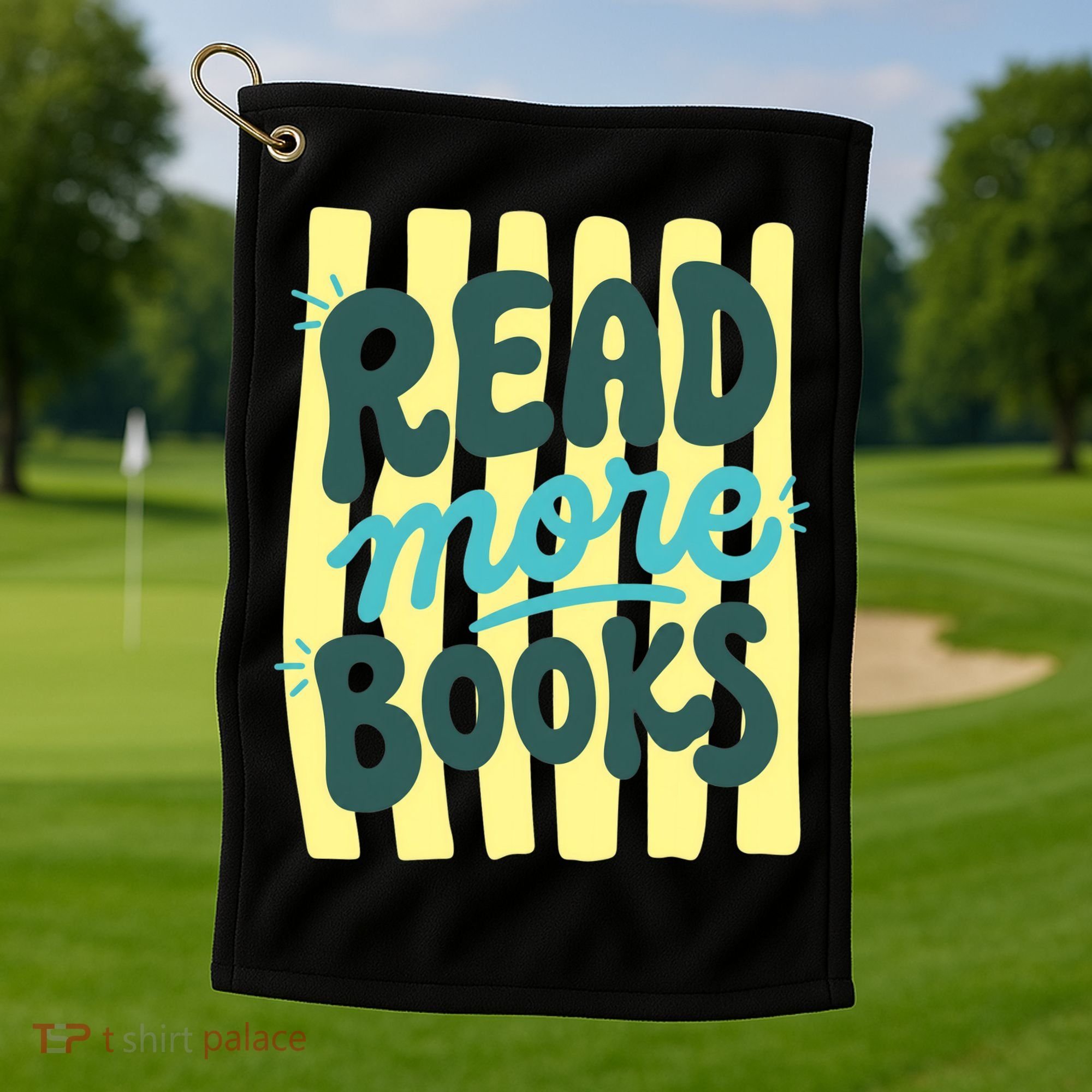 Read More Books Stripes Bookish Gift Golf Towel